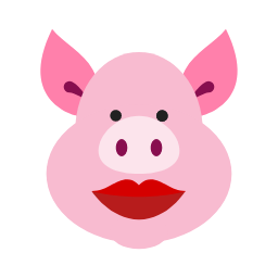 Pig With Lipstick Icon, pig,lipstick,animal