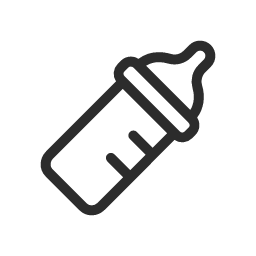 Baby Bottle Icon (White Outline) Icon, baby bottle,baby,outline
