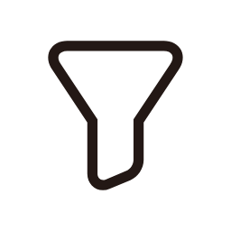 Filter Icon (White Outline) Icon, filter,sort,outline