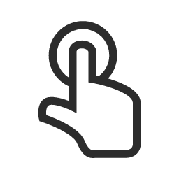 Tap Icon (White Outline) Icon, tap,interaction,outline