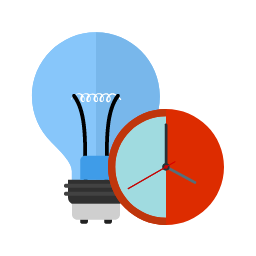 Timeout Icon, timeout,light bulb,time