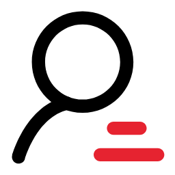 Real - name Authentication Icon, authentication,magnifying glass,lines