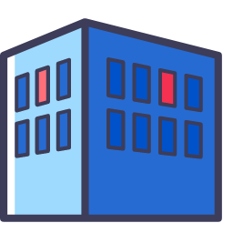 Blue Office Building Icon, office,blue
