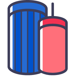 Cylindrical Building Pair Icon, cylindrical,building