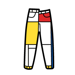 Mondrian Style Jeans Icon, jeans,Mondrian,fashion