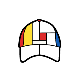 Mondrian Style Peaked Cap Icon, peaked cap,Mondrian,fashion