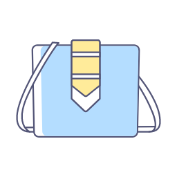 Light Blue and Yellow Bag Icon, bag,light blue,yellow details