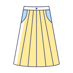 Yellow Pleated Skirt Icon, skirt,yellow,pleated