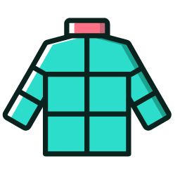 Teal Down Jacket Icon, down jacket,clothing