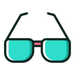 Teal Glasses Icon, glasses,accessory