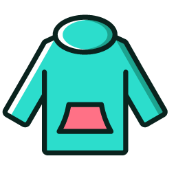 Teal Hoodie Icon, hoodie,clothing