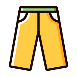 Yellow Casual Pants Icon, casual pants,clothing