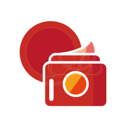 Red Cosmetic Case and Circle Icon, cosmetics,case,circle