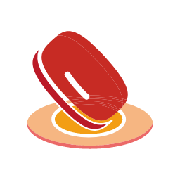Red Cosmetic on Orange Base Icon, cosmetics,orange base,red