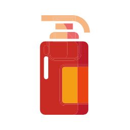 Red Cosmetic Pump Bottle Icon, cosmetics,pump,red