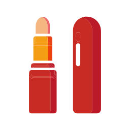 Red Lipstick and Bottle Icon, lipstick,cosmetics,red