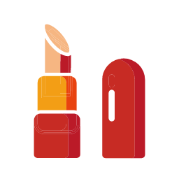 Red Lipstick and Bottle Icon, lipstick,cosmetics,red