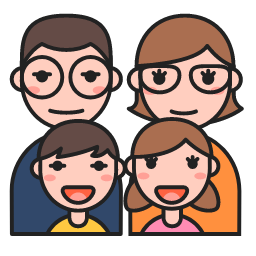 Four - Person Family Avatar Icon, family,four - person,parents