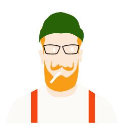 Jed with Beard Icon, Jed,green hat,orange beard