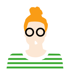 Jeri with Glasses Icon, Jeri,glasses,striped shirt