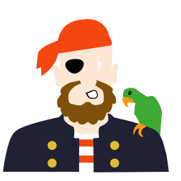 Pirate Character Icon, pirate,eye patch,parrot
