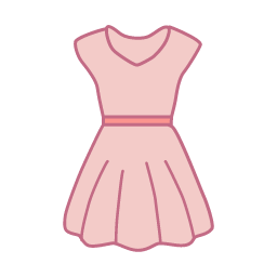 Pink Dress Icon, dress,sleeveless,pink