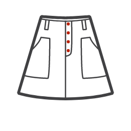 PEACEBIRD Spring Skirt 01 - 01 Icon, skirt,spring,buttons