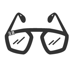 Gray Glasses Icon, glasses,accessory