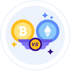 Bitcoin vs Ethereum Icon, Bitcoin vs Ethereum,comparison