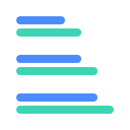 Horizontal Multi - Series Bar Chart Icon, bar chart,horizontal,data