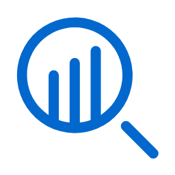 Statistics Magnifying Glass Outline Icon, statistics,magnifying glass,outline