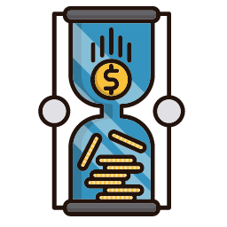 Hourglass with Money Icon, time,money,hourglass