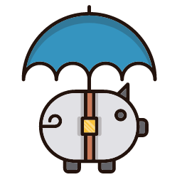 Money Protection Icon, money protection,umbrella,piggy bank