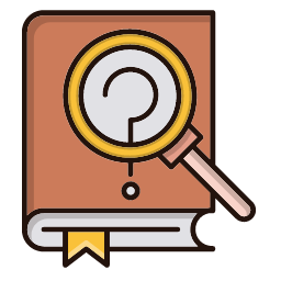 Research Icon, research,magnifying glass,book