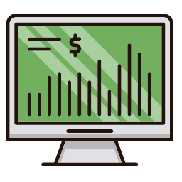Stock Market Icon, stock market,laptop,graph