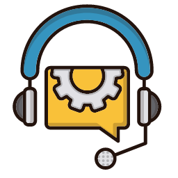 Tech Help Icon, tech help,headset,gears