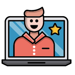 Video Feedback Icon, video feedback,laptop,star