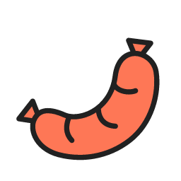 Roasted Sausage Icon, roasted sausage,meat,snack