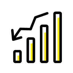 Value Drop Click Icon, value drop,graph,finance