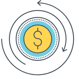 Chargeback Icon, chargeback,dollar,arrows