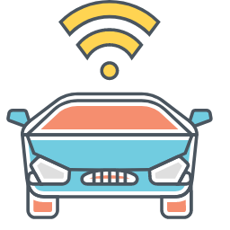 Driverless Car Icon, driverless car,autonomous vehicle,wireless