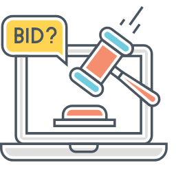 Online Auction Icon, online,auction,bid