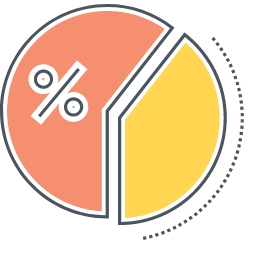 Revenue Icon, revenue,pie chart,percentage