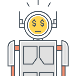 Robo Advisor Icon, robo advisor,robot,dollar