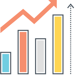 Statistics Icon, statistics,bar graph,rising