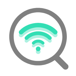 Network Detection Icon, network detection,Wi - Fi,magnifying glass
