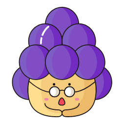 Grape Cartoon Character Icon, grape,cartoon,purple