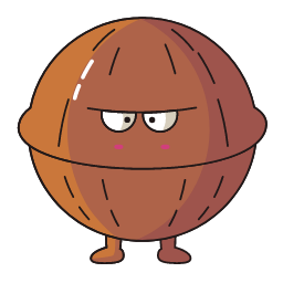 Walnut Cartoon Character Icon, walnut,cartoon,brown