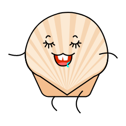 Cartoon Scallop Icon, scallop,seafood,snack