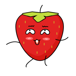 Cartoon Strawberry Icon, strawberry,fruit,snack